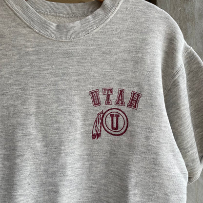 University of Utah Short Sleeve Sweatshirt Gray