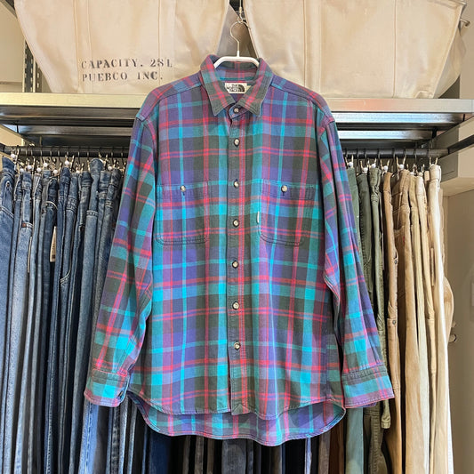 Bold Plaid Flannel Shirt, Red/Teal/Navy