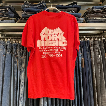 New York Music Single-Stitch T-Shirt Red
