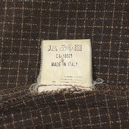 Checked Wool Jacket Brown Buttoned