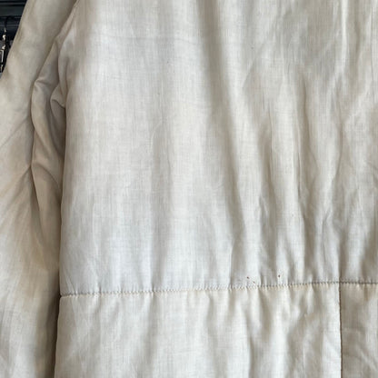 Striped Wool Blend Jacket Blue Beige riri zip