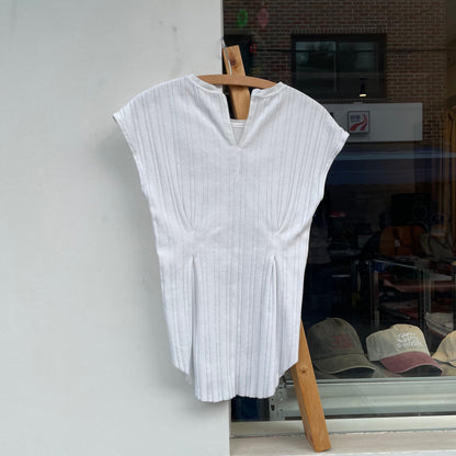 Rib Tuck Tank Top White