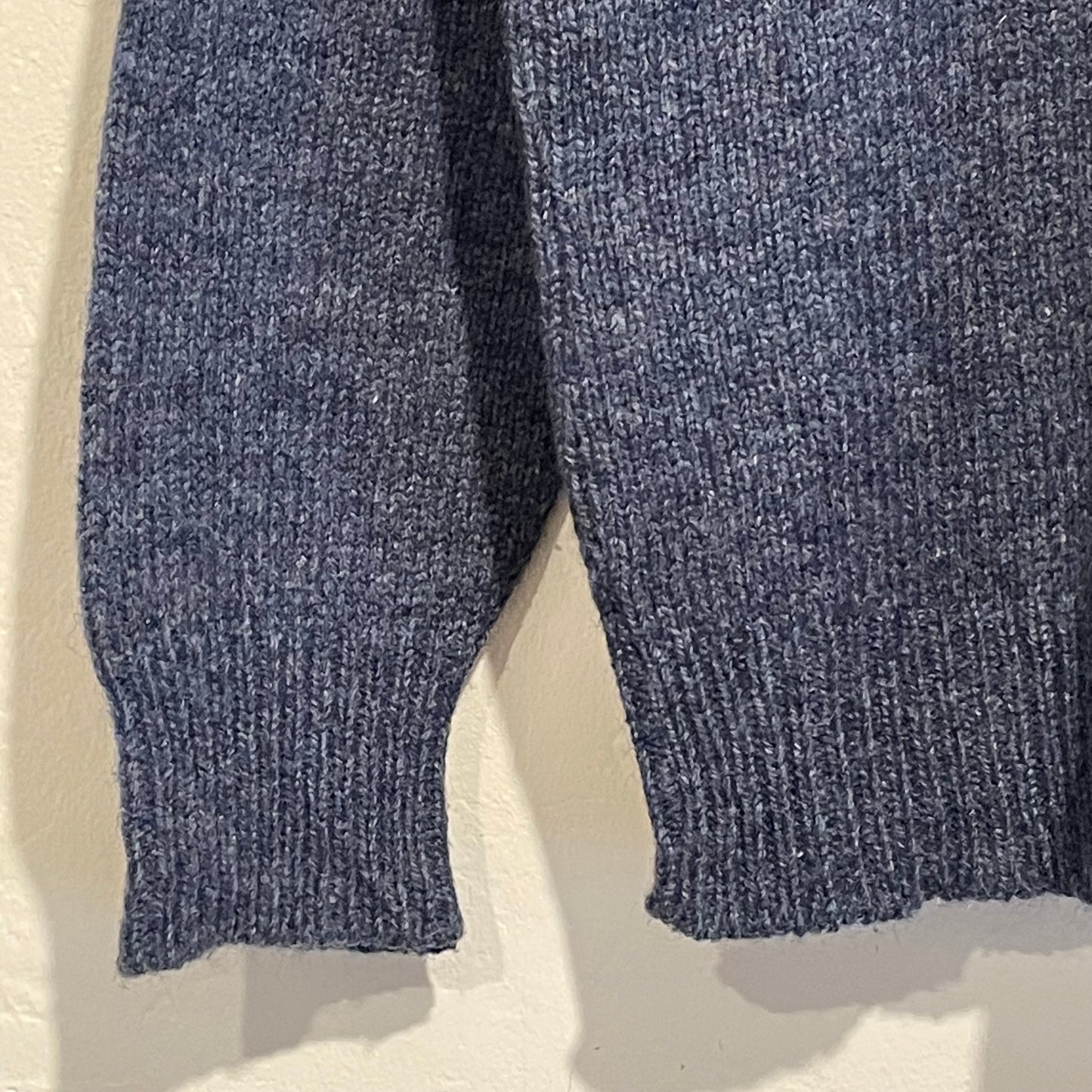 Wool Nylon Knit Sweater Blue