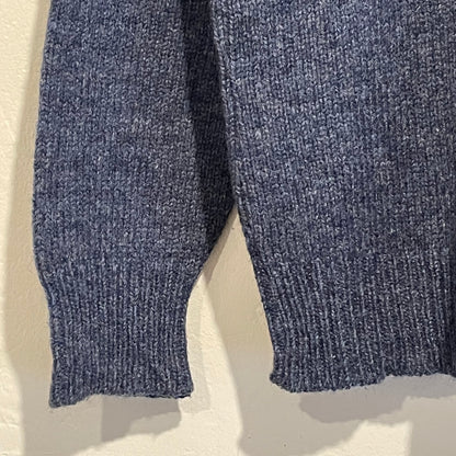 Wool Nylon Knit Sweater Blue