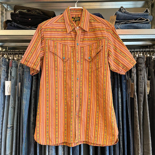 Striped Button-Down Turquoise Western Shirt