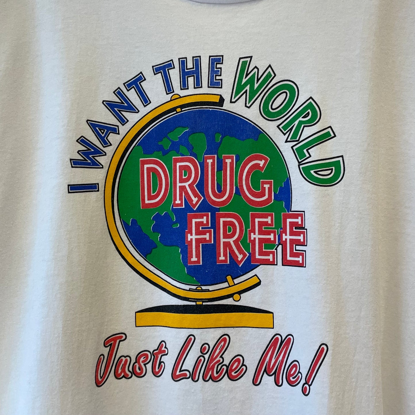 Drug Free Globe T-Shirt White