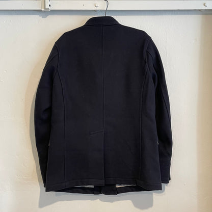 Military PeaCoat Wool Striped Lined Black