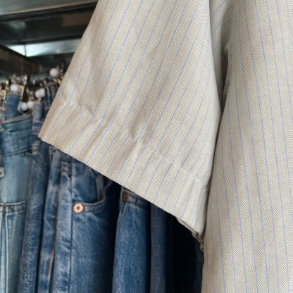 Stripe Button-Down Shirt Gray