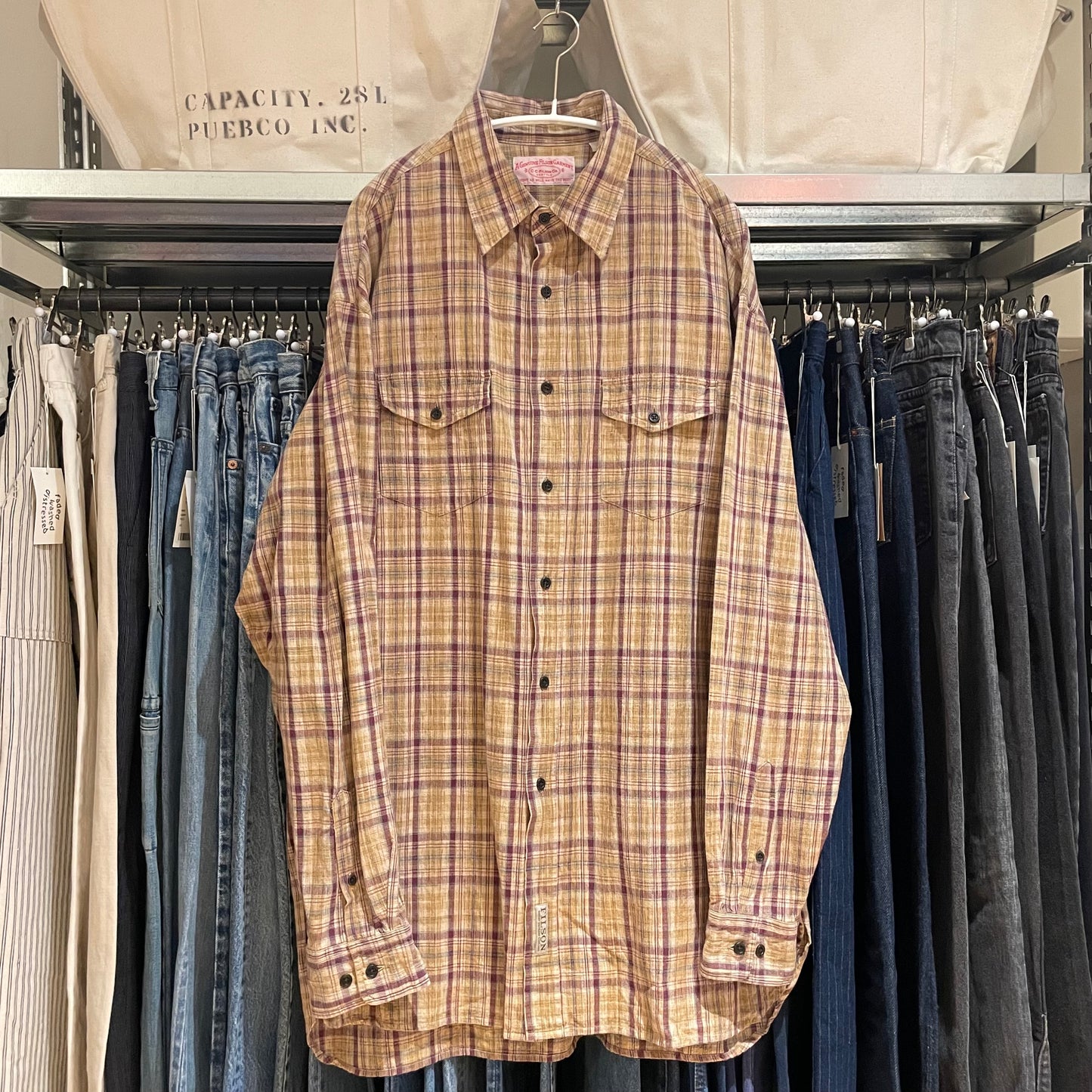 Plaid Cotton Shirt Beige