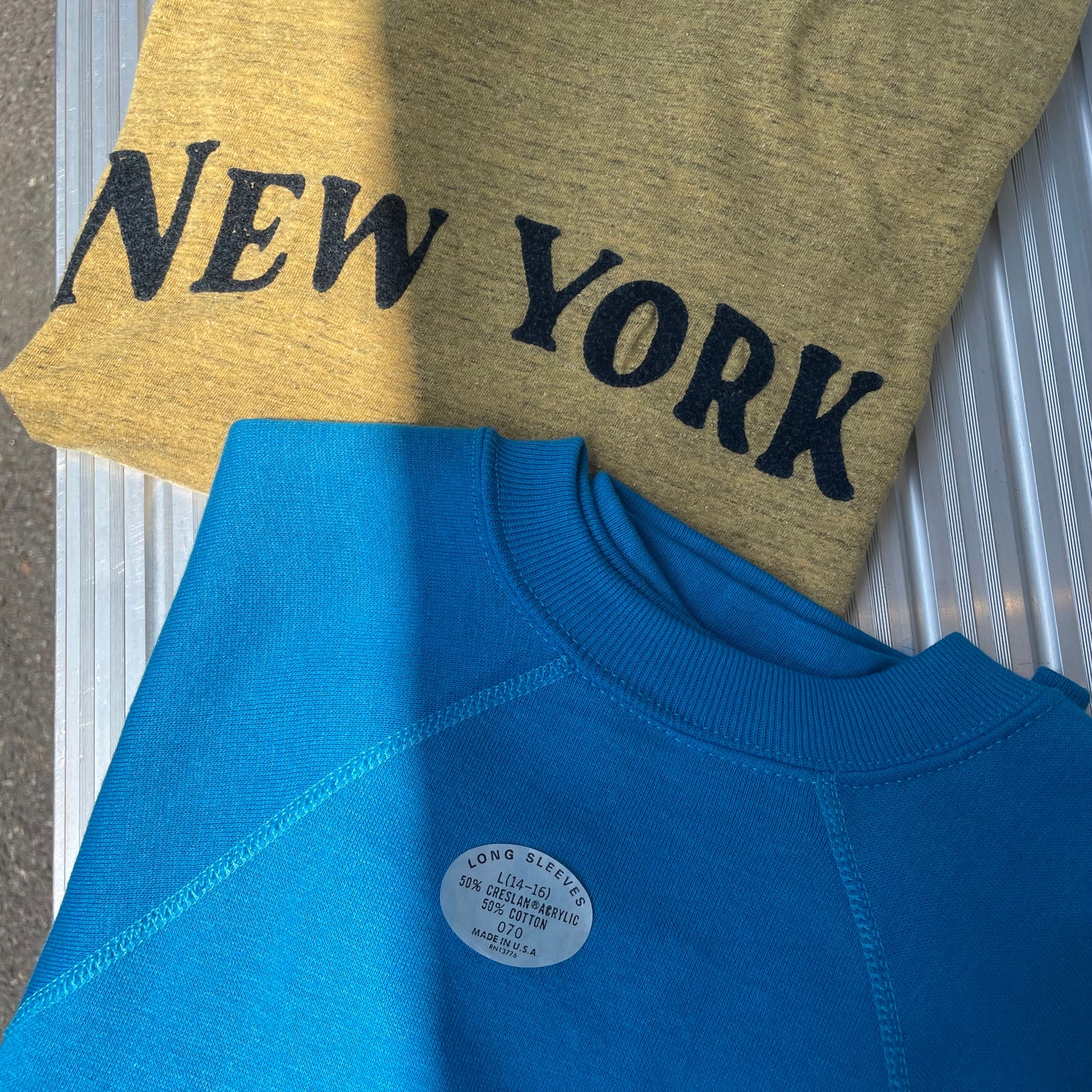 Deadstock Blank Raglan Sweatshirt Turquoise