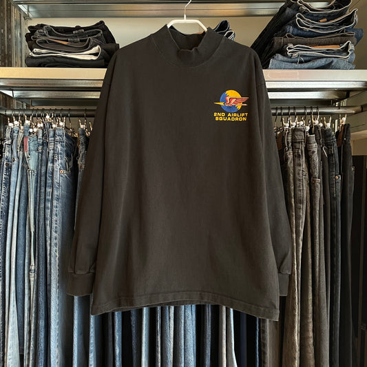 2nd Airlift Squadron L/S T-Shirt Black Cotton