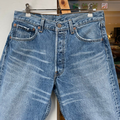 501 Faded Denim Shorts Blue