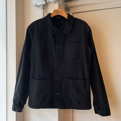 Dyed Cotton Work Jacket Black