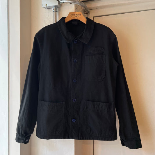 Dyed Cotton Work Jacket Black