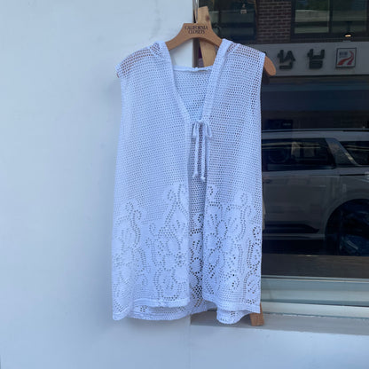Hooded Lave Vest Blue