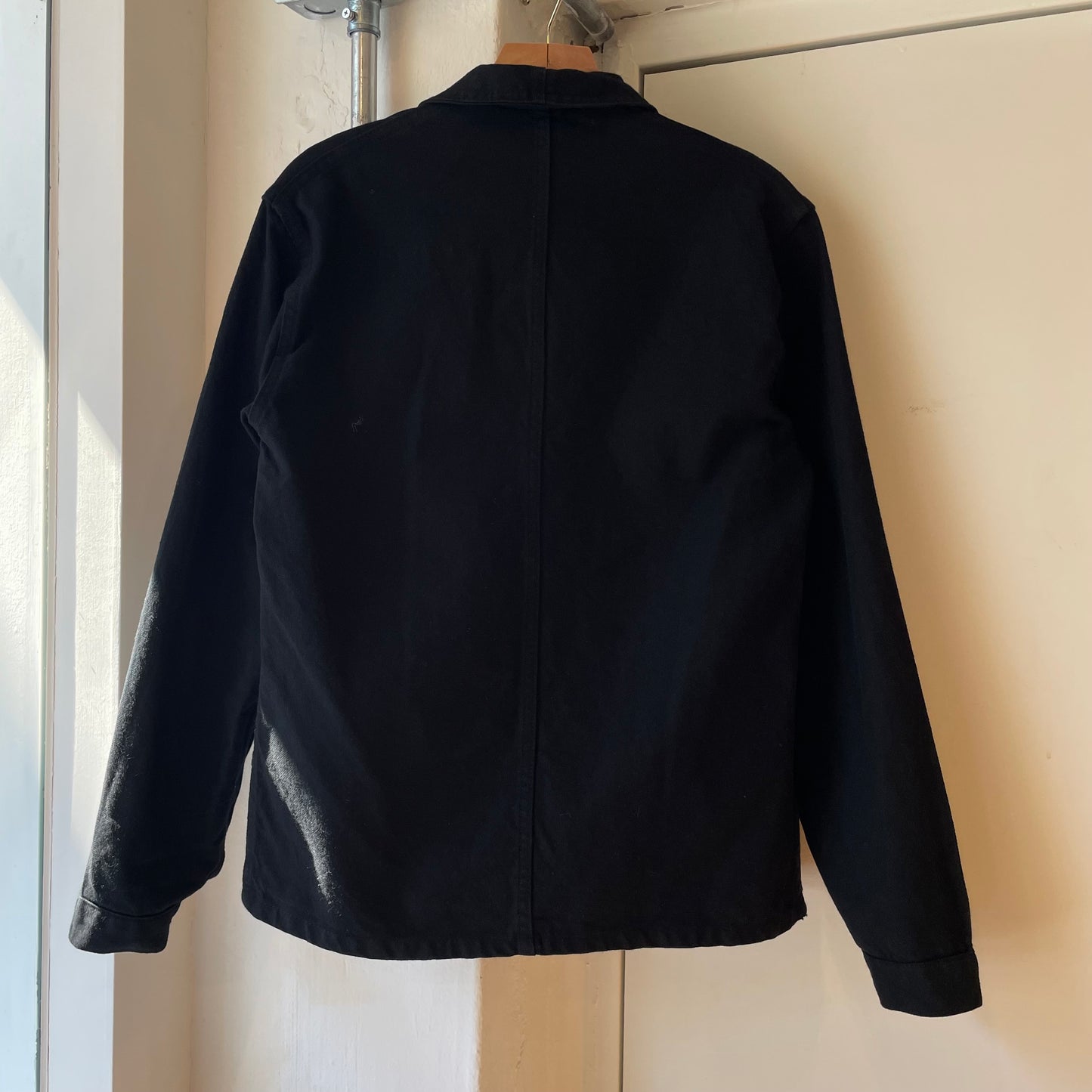 Dyed Cotton Work Jacket Black