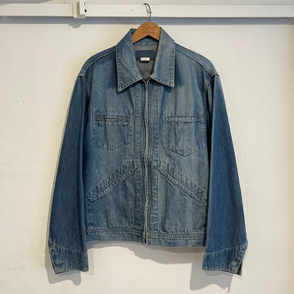 Faded Denim Jacket w/Ideal Zipper