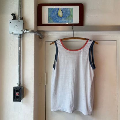 Ringer Tank Top White