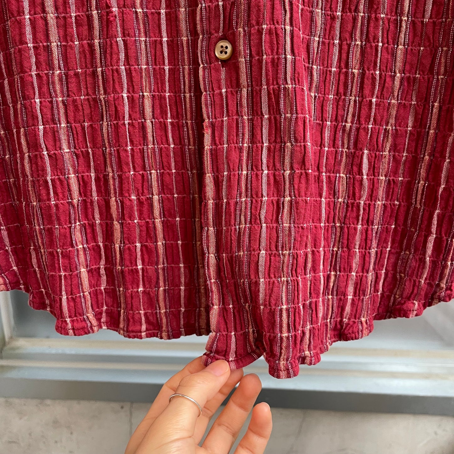 Checked Long Sleeve Shirt Red