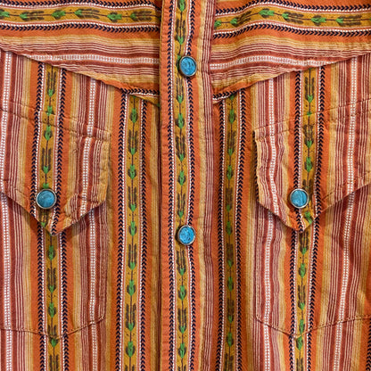 Striped Button-Down Turquoise Western Shirt