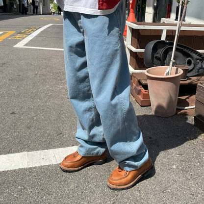 Bleached French Work Pants Blue