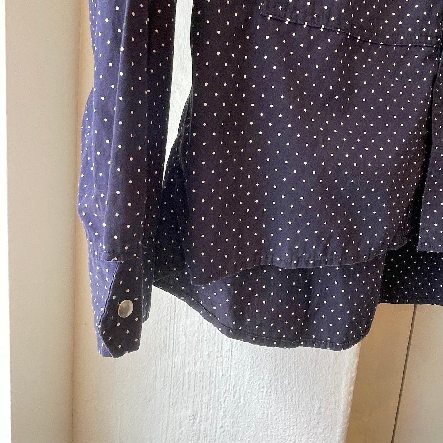 Dot Snap Button Shirt Navy