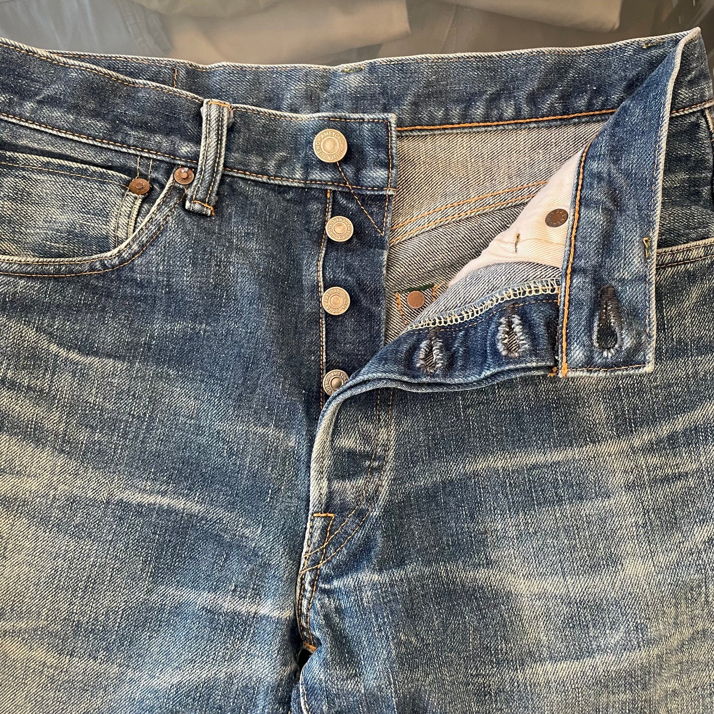 Faded Washed Denim Shorts