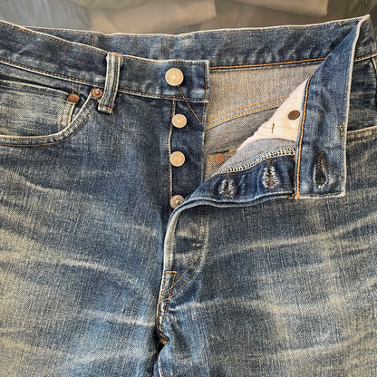 Faded Washed Denim Shorts