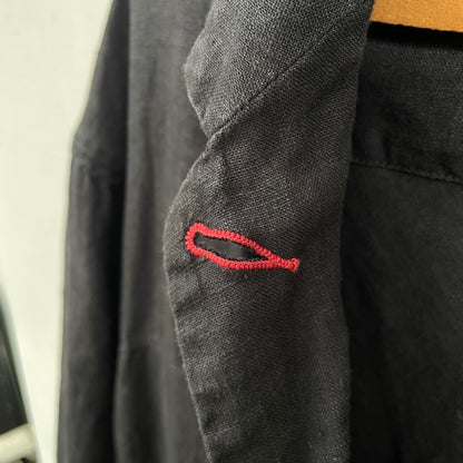 Linen Long Jacket Black