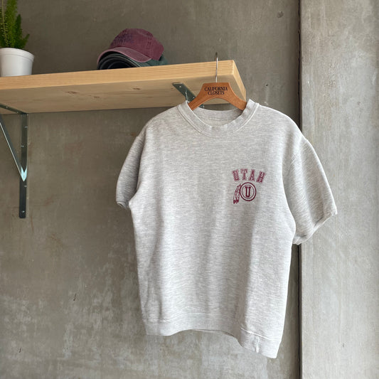 University of Utah Short Sleeve Sweatshirt Gray