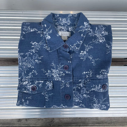 Floral Print Jacket Navy