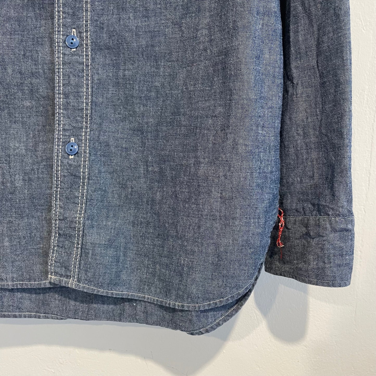 3-Pochet Chambray Shirt Blue