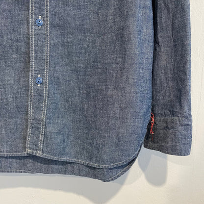 3-Pochet Chambray Shirt Blue