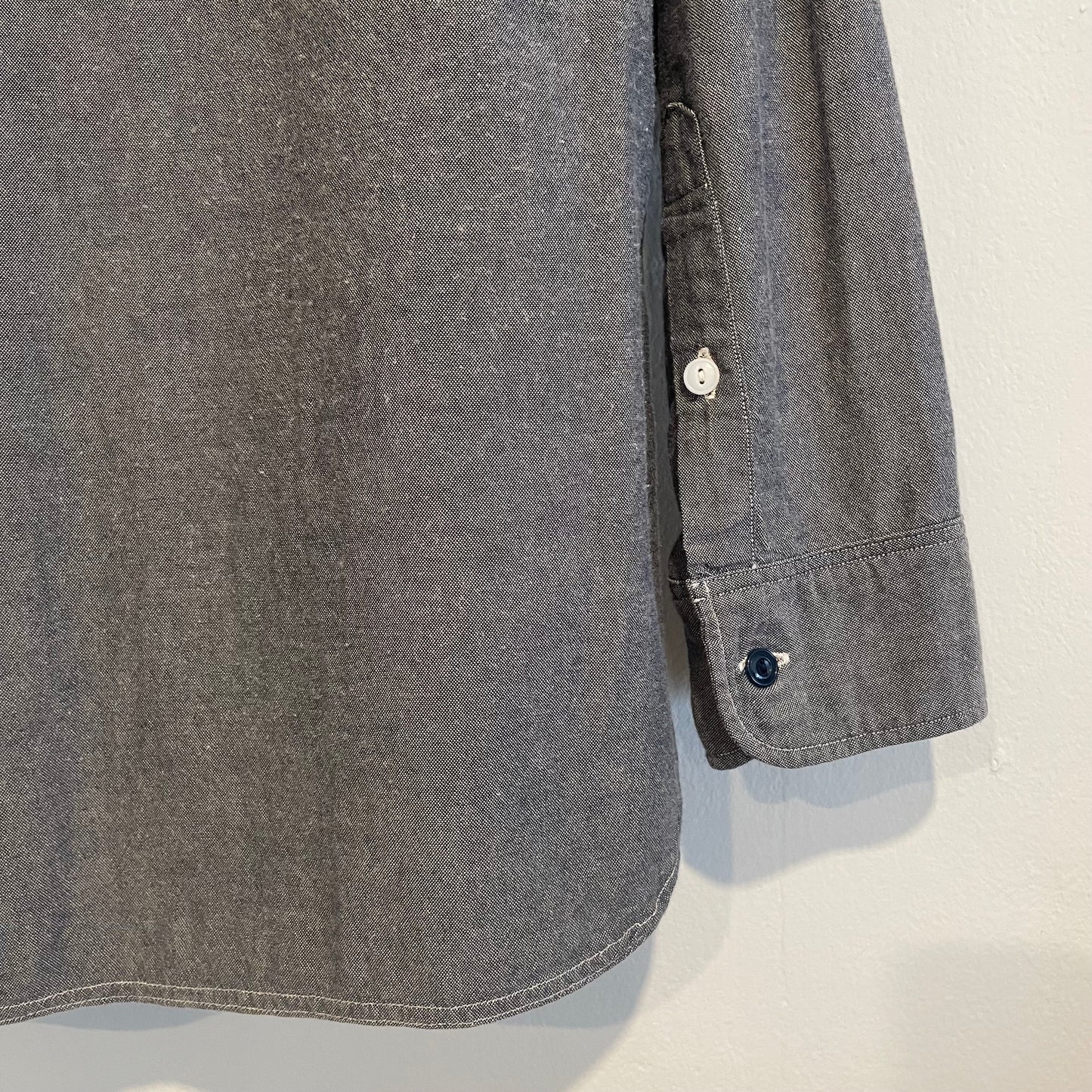 Geometric Embroidered Work Shirt Grey