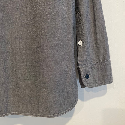 Geometric Embroidered Work Shirt Grey