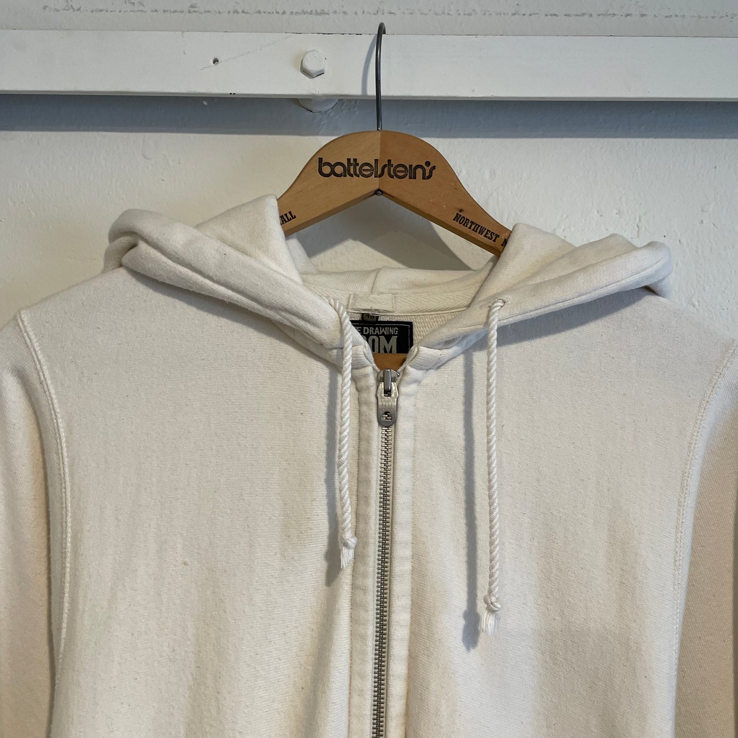 Full Zip Pocket Hoodie Cream Waldes Zip