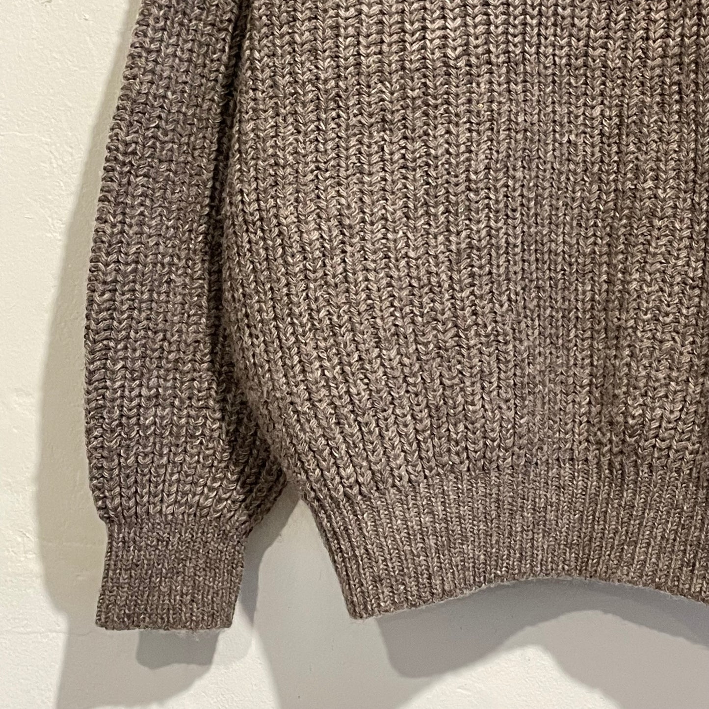 Wool Ribbed Knit Sweater Greige