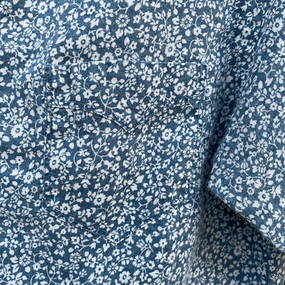Small Floral Shirt Short Sleeve Blue