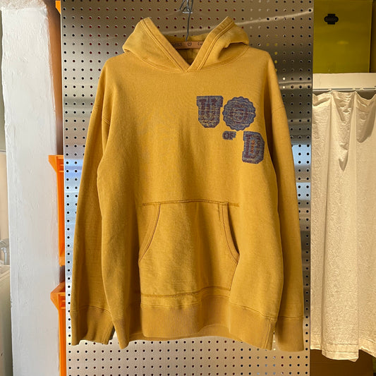 Distressed U of D Collegiate Hoodie Mustard Yellow