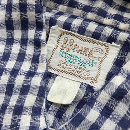 Check Western Short Sleeve Shirt Blue
