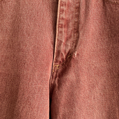 Burgundy Denim Pants Lampo Zip