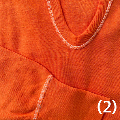 Dyed German Military U-Neck L/S T-Shirt Orange