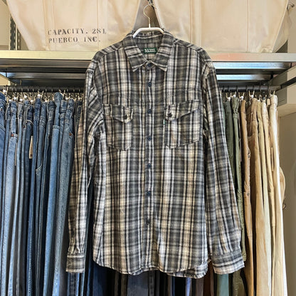 Western Plaid Flaannel Shirt Black/Gray