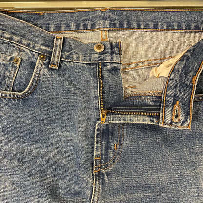 Ring Spun Jeans Mid Wash Blue Cut Off Ideal Zip