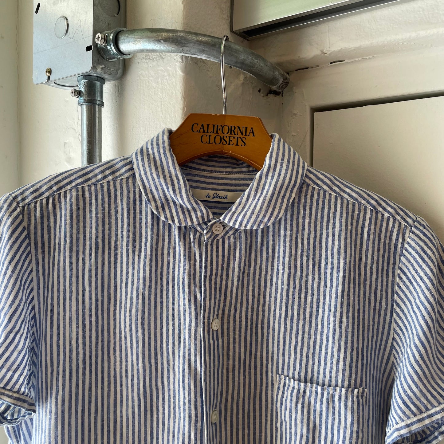 Stripe Linen Shirt Blue