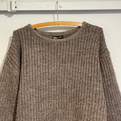 Wool Ribbed Knit Sweater Greige