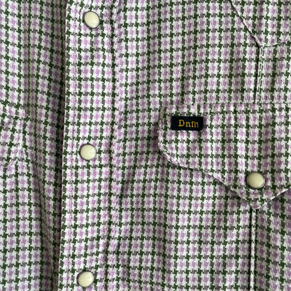 Western Shirt Short Sleeve Pink Green