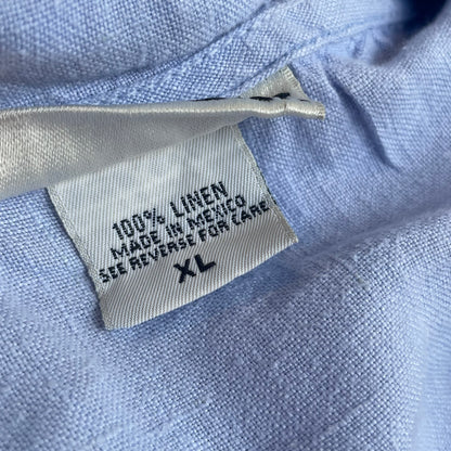 Sleeveless Hooded Linen Tops Blue
