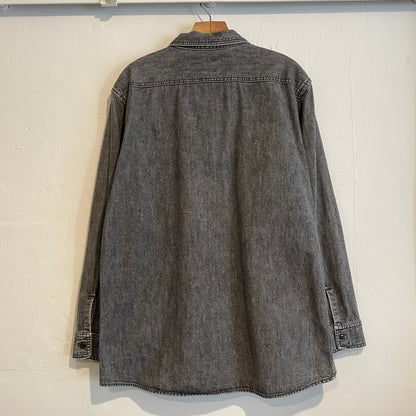 Talon Zip Denim Pullover Faded Blue