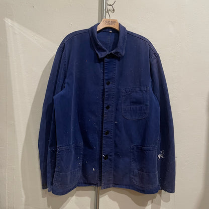 Indigo Work Coveralls Button Up Blue Vintage
